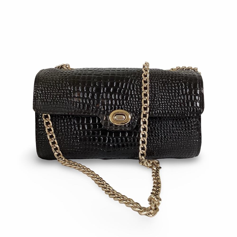 Faux Croc Leather MC Purse